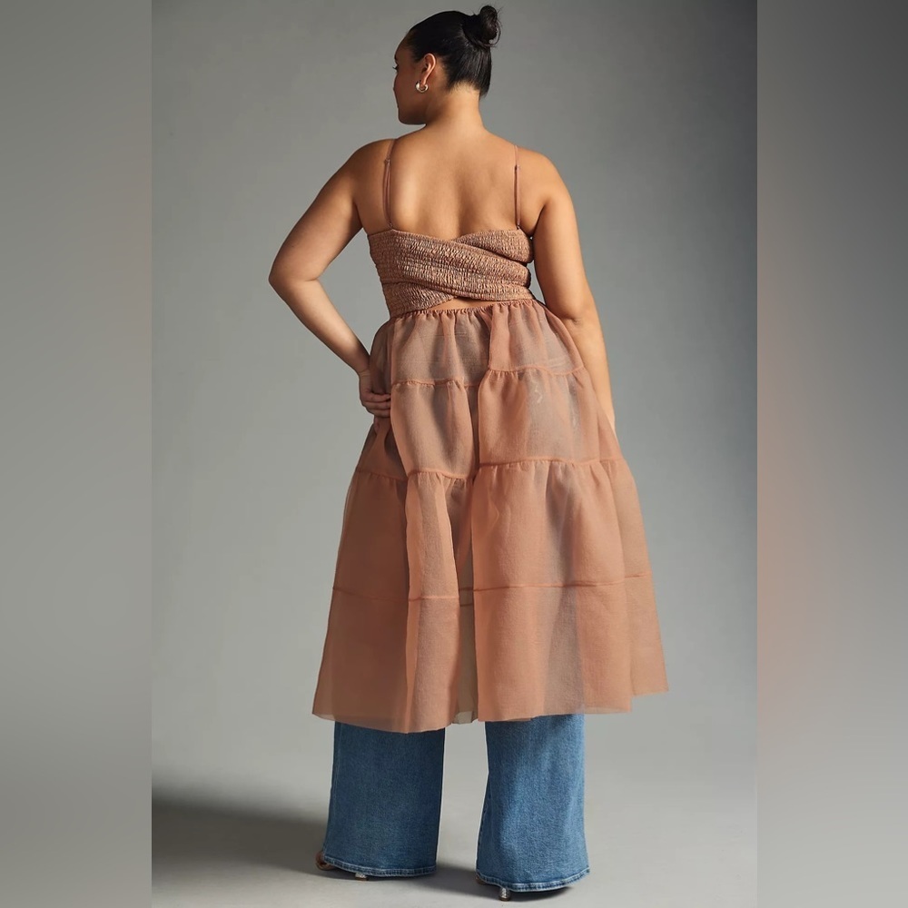 Anthropologie X OhSevenDays Tiered Sheer Midi Dress - Picture 9 of 12